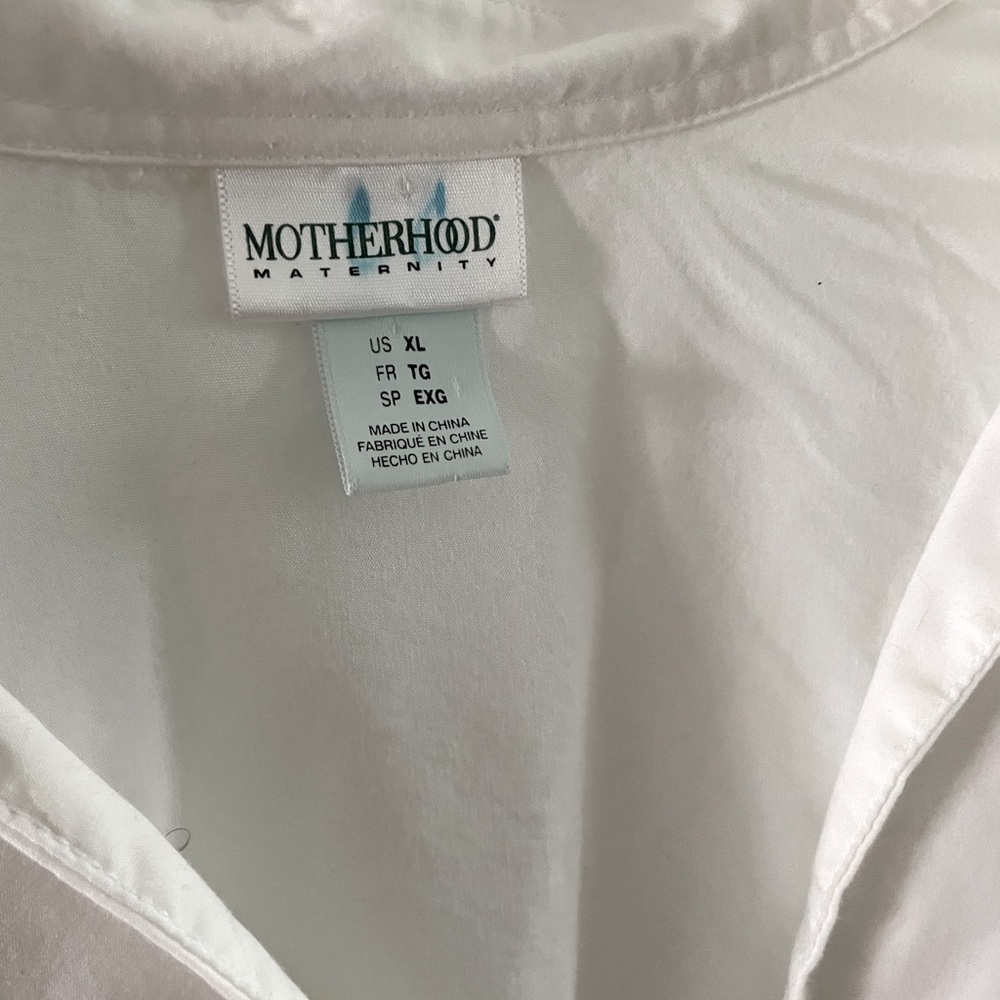 Motherhood Maternity Blouse White Tunic Shirt XL - Picture 2 of 4